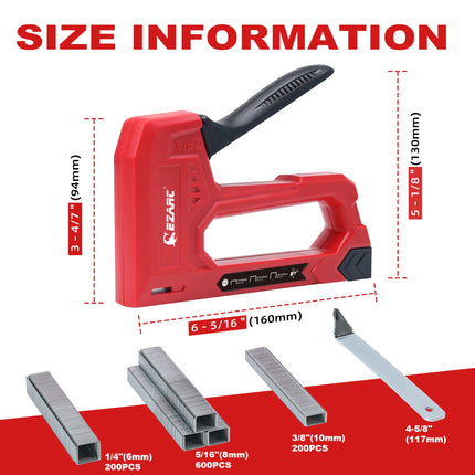 Light Duty Staple Gun Kit with 1000 Staples and Remover for Woodworking and Crafts