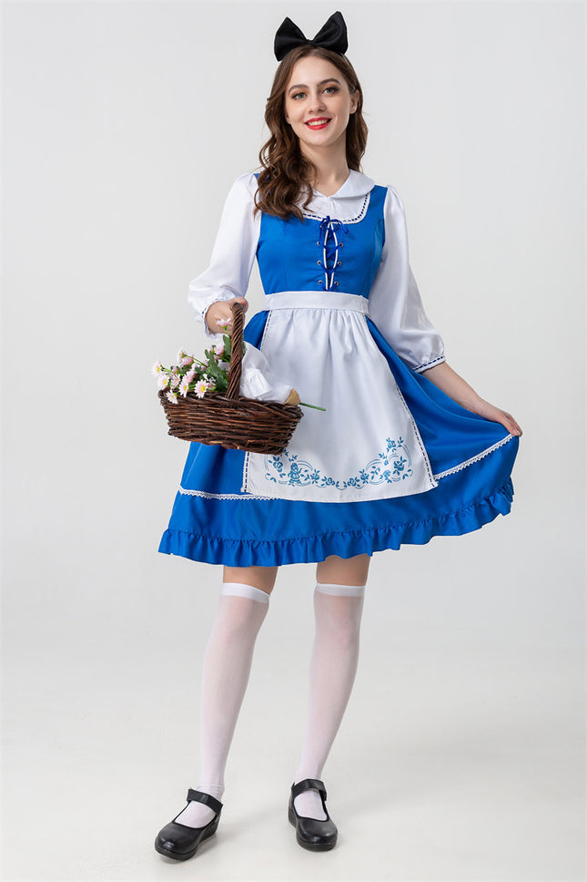 Costume de cosplay d'Halloween traditionnel de femme de chambre de bière de ferme britannique européenne et américaine