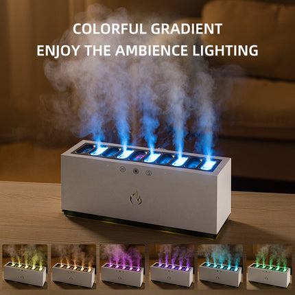 Ultrasonic RGB LED Flame Effect Humidifier & Diffuser - 900ML Mist Maker for Home & Office