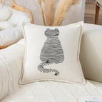 Housse de coussin 45x45cm / Chat à rayures horizontales