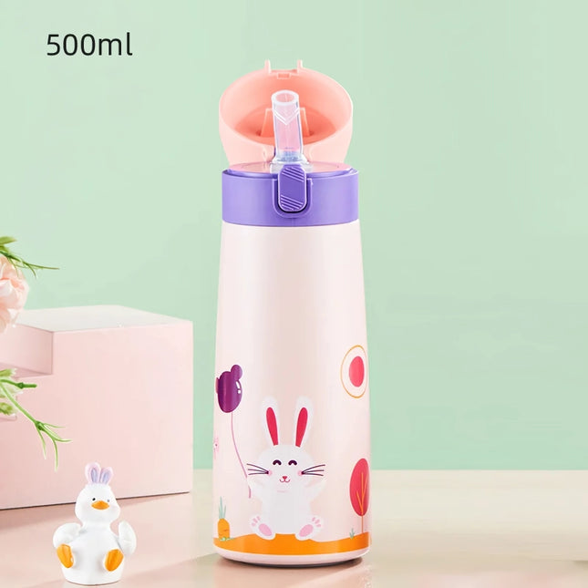 Tasse isotherme en acier inoxydable à motif de dessin animé pour enfants