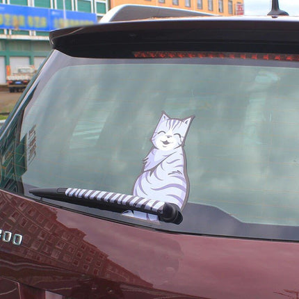 Reflective Cartoon Cat Car Stickers with Moving Tail - Wnkrs