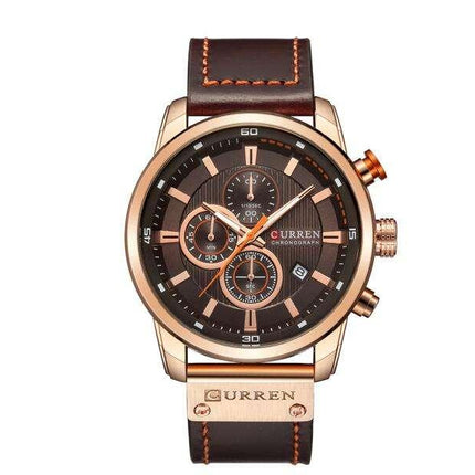 Men's Leather Sports Chronograph Watch