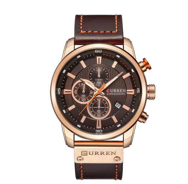 Men's Leather Sports Chronograph Watch