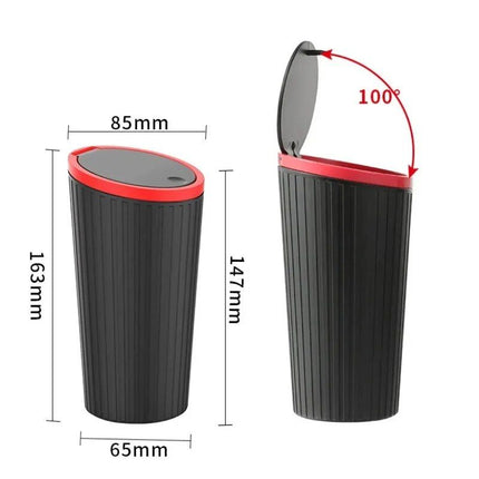 Compact Car Trash Can with Click-Open Cover - Wnkrs