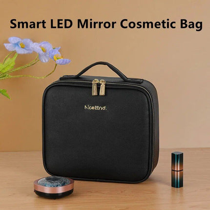 Illuminated LED Cosmetic Case with Mirror - Portable & High-Capacity Makeup Organizer - Wnkrs