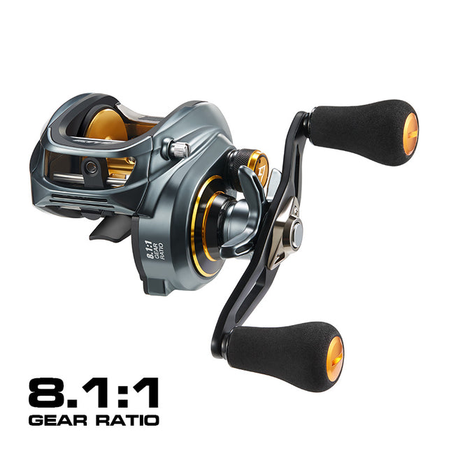 Carrete de baitcasting de perfil bajo 300: arrastre máximo de 15 kg, 8+1 rodamientos