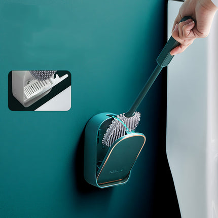 Brosse WC flexible en silicone avec support à séchage rapide