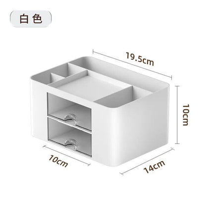 Compact Multifunctional Desk Organizer with Dual Drawers - Wnkrs