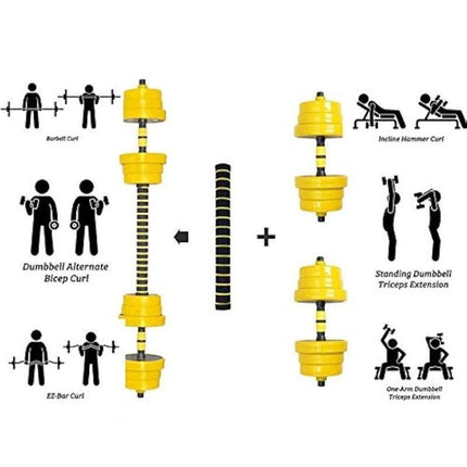 44LB Adjustable Dumbbell Barbell Pair - Wnkrs