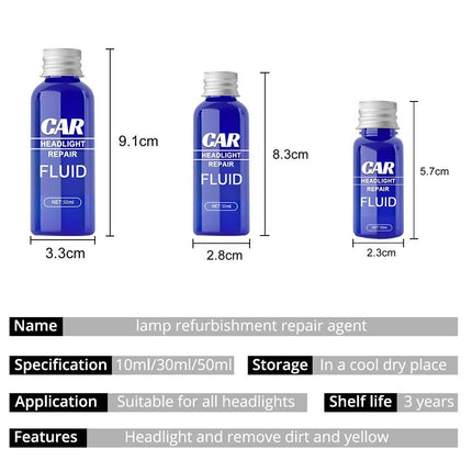 Fast-Acting Car Headlight Scratch Remover & UV Protector (10-50ml) - Wnkrs