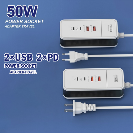 Compact 4-Port USB Wall Charger with Fast Charging