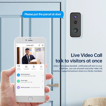Sonnette vidéo sans fil WiFi avec télécommande