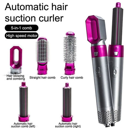 5-in-1 Hot Air Hair Styling Comb: Dry, Curl, and Straighten - Wnkrs