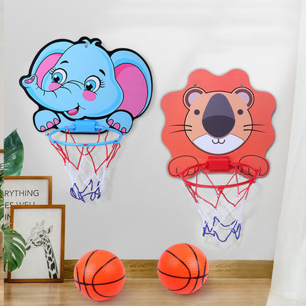 Kit de aro de baloncesto con dibujos de animales para niños