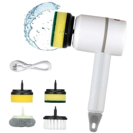 Versatile Electric Spin Scrubber Multi-Function Cleaning Tool with 4 Brush Heads - Wnkrs