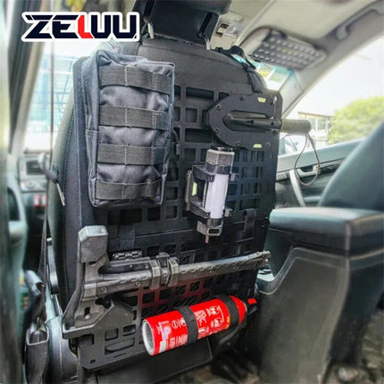 Vehicle Tactical Seat Organizer - Foldable MOLLE Panel Car Storage - Wnkrs