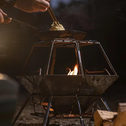 Ensemble de barbecue pliable et portable en acier inoxydable