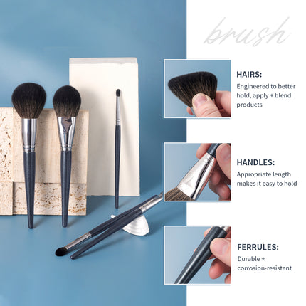 Ensemble de 11 pinceaux de maquillage essentiels pour une application parfaite