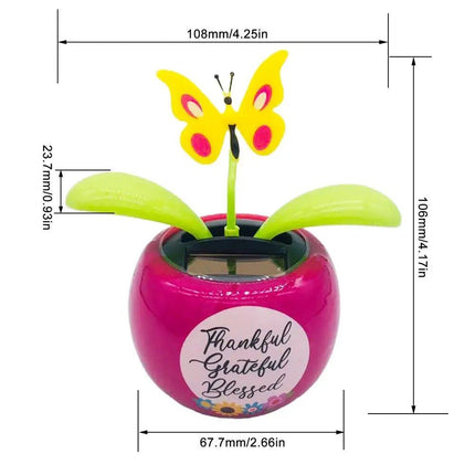 Sunny Bloom Solar-Powered Dancing Flower & Butterfly Bobblehead - Wnkrs