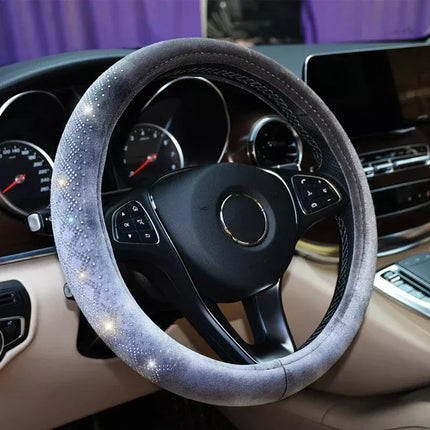 Universal Four Seasons Anti-Skid Steering Wheel Cover with Diamond Velvet Style - Wnkrs