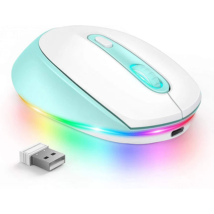 Wireless Rechargeable Mouse with LED Rainbow Lights