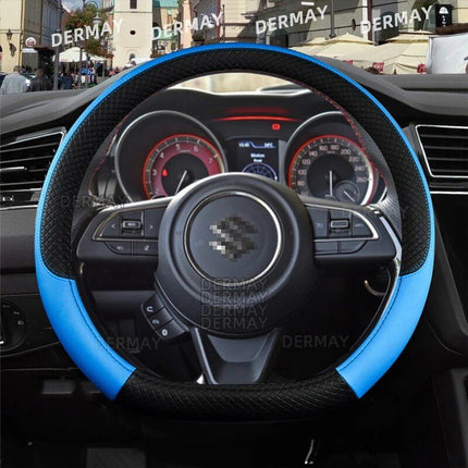 Microfiber Leather & Carbon Fiber Steering Wheel Cover for Suzuki Swift 2017-2021 - Wnkrs