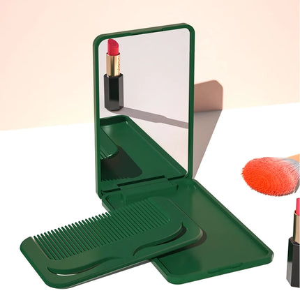 Miroir de maquillage de voyage portable avec ensemble de peignes