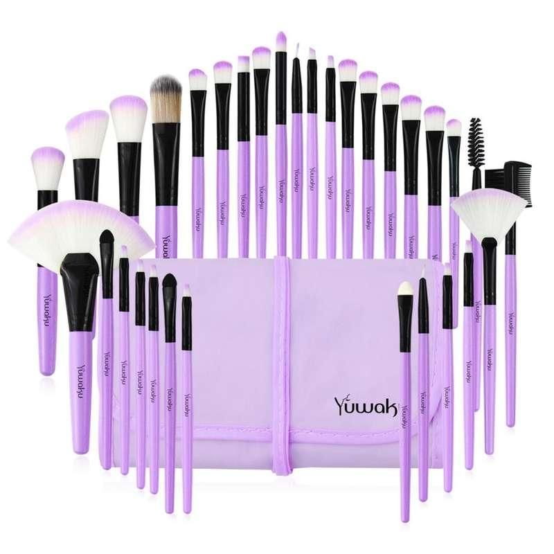 Professional Makeup Brush Set with Eco-Friendly Wooden Handles and Bag