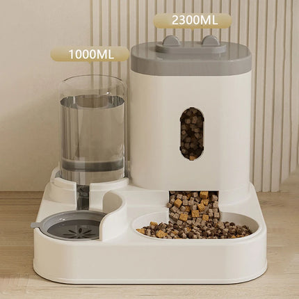 Distributeur automatique d'eau et de nourriture pour chat 2 en 1