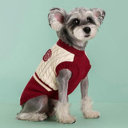 Pull pour animaux de compagnie de style universitaire