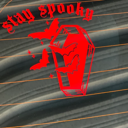 Goth Bat Stay Spooky Waterproof Vinyl Car Decal - Wnkrs