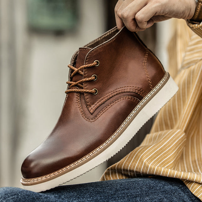 Botines de piel vintage para hombre