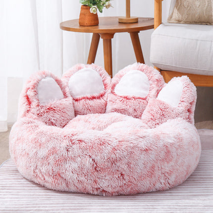 Lit douillet pour animal de compagnie en forme de patte d'ours