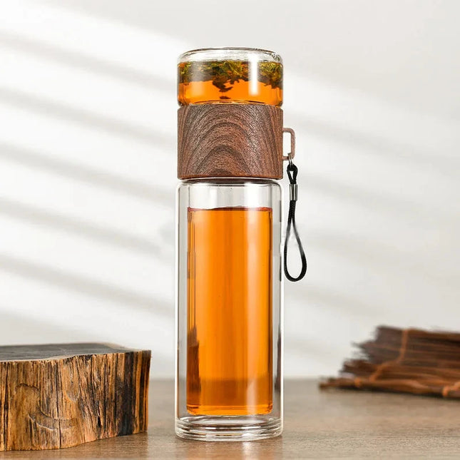 Bouteille infuseur à thé en verre double couche de 400 ml