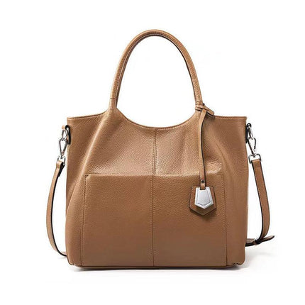 Sac à main fourre-tout grande capacité en cuir véritable pour femme