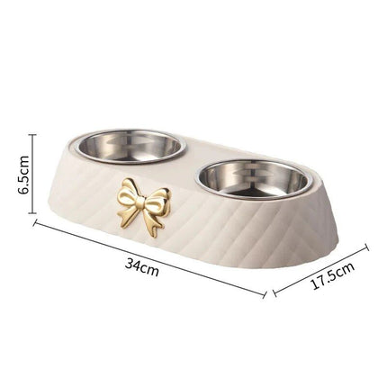 Chic Bow-Tie Dual Pet Bowl - Wnkrs