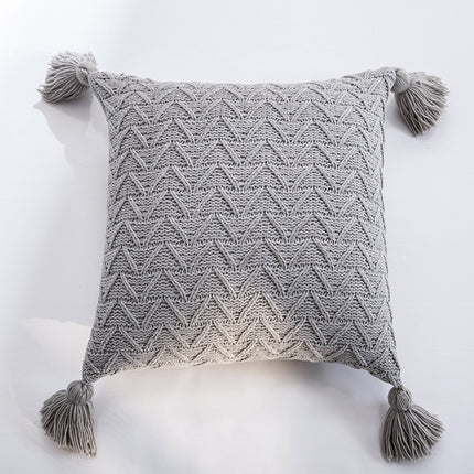 Soft Chenille Knitted Pillow Cover - Nordic Tassel Cushion Case