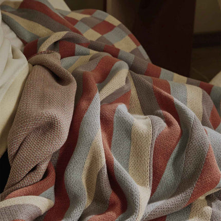 Elegant Colorful Stripe Plaid Blanket