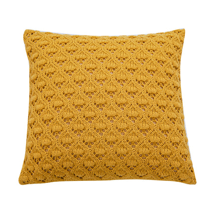 Housse de coussin en tricot à losanges de style scandinave - Taie d'oreiller creuse de couleur pure