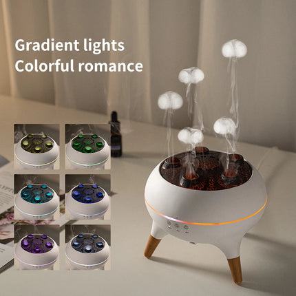 Humidificateur et diffuseur d'arômes en forme de méduse avec lampe de nuit