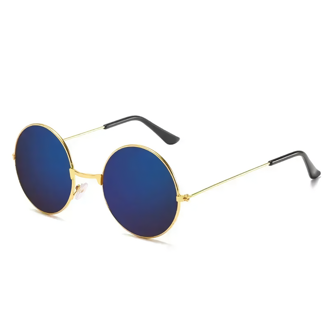 Lunettes de soleil rondes en métal rétro élégantes