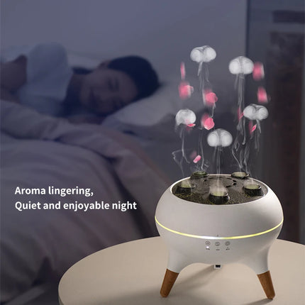 Humidificateur et diffuseur d'arômes en forme de méduse avec lampe de nuit