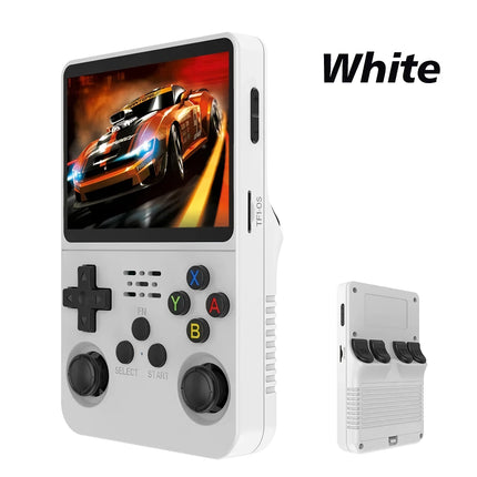 Console de jeux vidéo portable rétro avec écran IPS de 3,5 pouces et système Linux de 64 Go R35s Pro