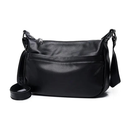 Bolso de hombro multicapa para mujer 100 % piel de vaca