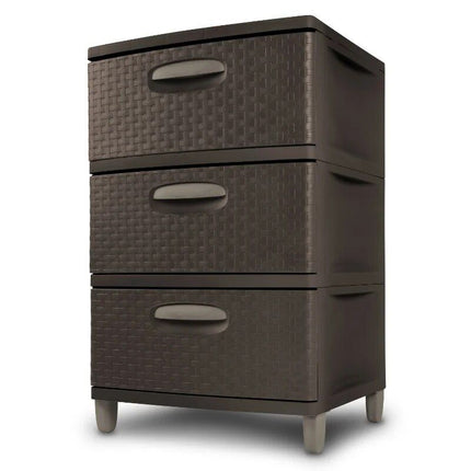 Elegant 3-Drawer Weave Storage Unit - Wnkrs