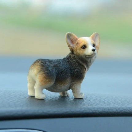 Cute Corgi Dashboard Ornament - Mini Resin Puppy Car Decor - Wnkrs