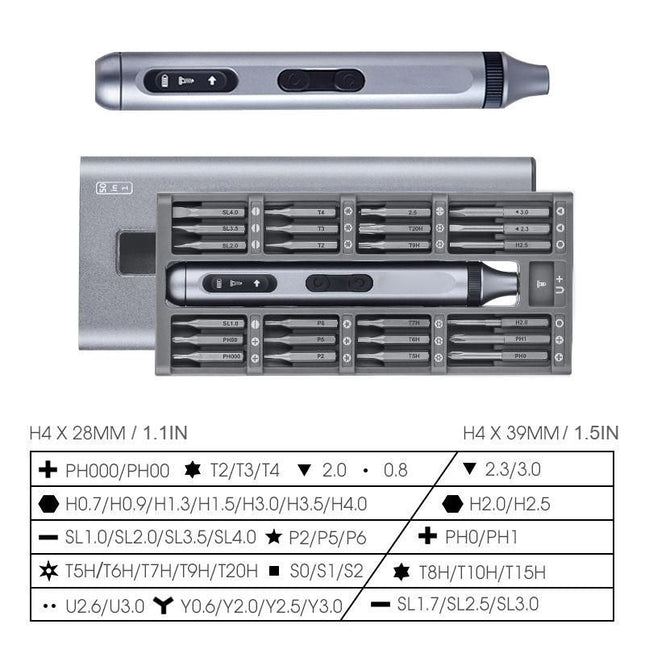 High-Efficiency Cordless Screwdriver Kit with LED Light and Type-C Fast Charging - Wnkrs