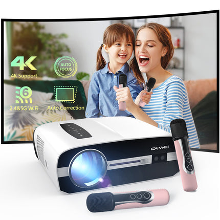 Proyector inteligente 4K Ultra HD con WiFi6, enfoque automático y sistema de karaoke