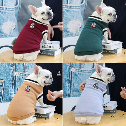 Chaleco tipo suéter para perro, cálido y de estilo preppy